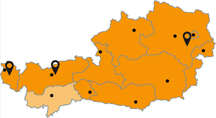 Stapler in den Bundesländern Vorarlberg, Tirol, Salzburg, Niederösterreich
