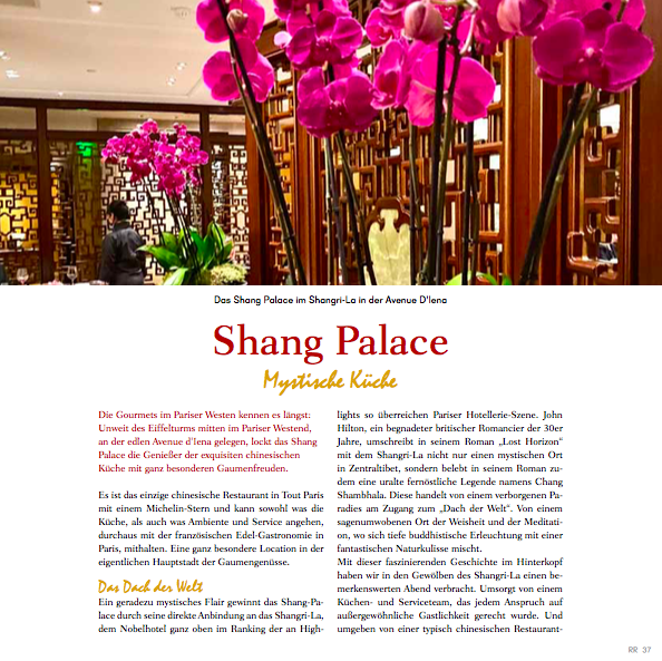 Paris: Shang Palace Chinesische Sterne-Küche